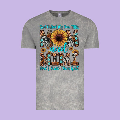 God Gifted Me Two Titles Mom And Mimi  And I Rock Them Both Vintage Tee Designed By Jahusdesignshop