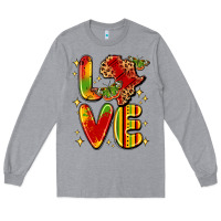 Heather Grey love juneteenth Long Sleeve Tee - LillyAllenDesigns