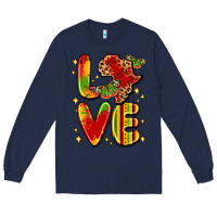 Navy love juneteenth Long Sleeve Tee - LillyAllenDesigns