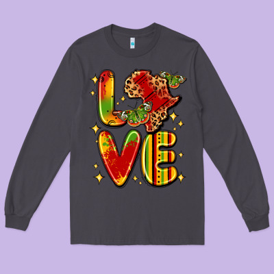 Love Juneteenth Long Sleeve Tee Designed By Lillyallendesigns