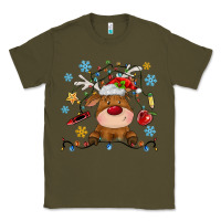 Army Green christmas deer school Classic Tee - MaliasSmallBusiness