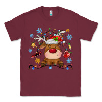 Burgundy christmas deer school Classic Tee - MaliasSmallBusiness