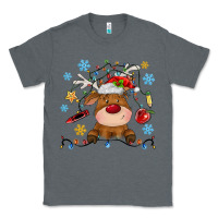Charcoal Heather christmas deer school Classic Tee - MaliasSmallBusiness