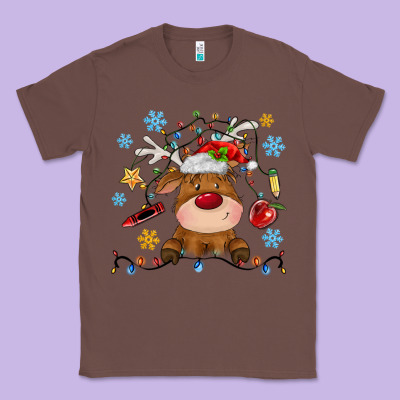 Christmas Deer School Classic Tee Designed By Maliassmallbusiness
