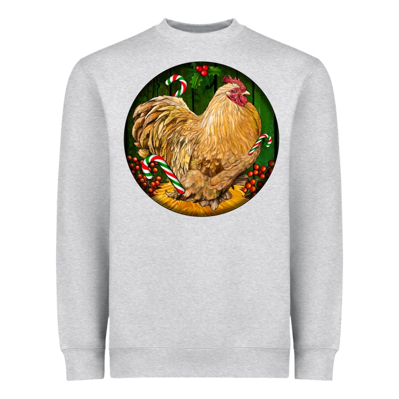 Cochin Rooster Christmas Heavyweight Sweatshirt by LillyAllenDesigns | Teevron