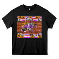 Black mama bear sunflowers purple Heavy Core Tee - Jasminsmagicworld