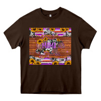 Chocolate Brown mama bear sunflowers purple Heavy Core Tee - Jasminsmagicworld