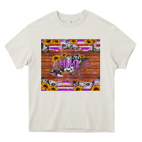 Cream mama bear sunflowers purple Heavy Core Tee - Jasminsmagicworld