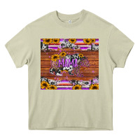 Mossy mama bear sunflowers purple Heavy Core Tee - Jasminsmagicworld