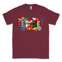 Burgundy Christmas teacher Classic Tee - CowhideDigitalArt