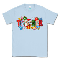 Dusty Blue Christmas teacher Classic Tee - CowhideDigitalArt