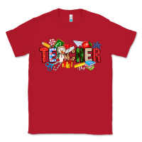 Red Christmas teacher Classic Tee - CowhideDigitalArt