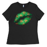 Black St. Patrick's Day Lip Ladies Tee - Jasminsmagicworld