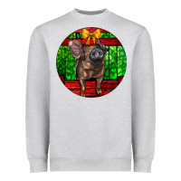 Heather Grey christmas pig Heavyweight Sweatshirt - LillyAllenDesigns