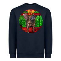 Navy christmas pig Heavyweight Sweatshirt - LillyAllenDesigns
