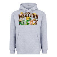 Heather Grey Western lucky St. Patrick's Day Heavyweight Hoodie - CowGirlArtShop
