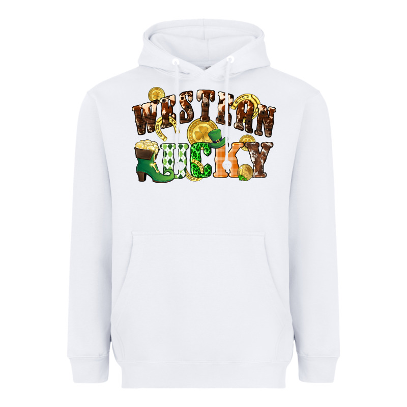 Western Lucky St. Patrick's Day Heavyweight Hoodie by CowGirlArtShop | Teevron