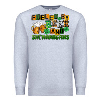 Heather Grey fueled by beer and shenanigans Premium Sweatshirt - CowGirlArtShop