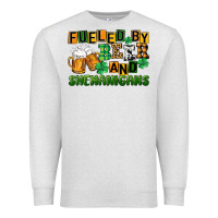 Oatmeal Heather fueled by beer and shenanigans Premium Sweatshirt - CowGirlArtShop