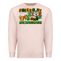 Pale Pink fueled by beer and shenanigans Premium Sweatshirt - CowGirlArtShop