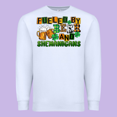 Fueled By Beer And Shenanigans Premium Sweatshirt Designed By Cowgirlartshop
