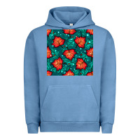 Pigment Pebble Blue fall leaves seamless pattern Urban Hoodie - BundleAndBundleShop