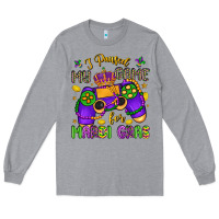 Heather Grey i paused my game for mardi gras Long Sleeve Tee - LillyAllenDesigns
