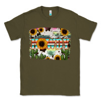 Army Green Howdy Serape And Sunflower Classic Tee - RanaPortraitStore