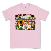 Bubblegum Pink Howdy Serape And Sunflower Classic Tee - RanaPortraitStore