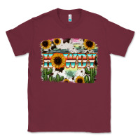 Burgundy Howdy Serape And Sunflower Classic Tee - RanaPortraitStore