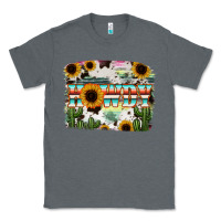 Charcoal Heather Howdy Serape And Sunflower Classic Tee - RanaPortraitStore