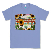 Colony Blue Howdy Serape And Sunflower Classic Tee - RanaPortraitStore