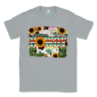 Heather Grey Howdy Serape And Sunflower Classic Tee - RanaPortraitStore
