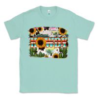 Seafoam Howdy Serape And Sunflower Classic Tee - RanaPortraitStore