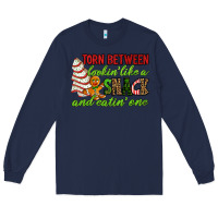 Navy Torn between lookin' like a snack and eatin' one Long Sleeve Tee - RanaPortraitStore