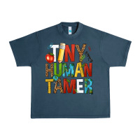 Midnight Navy tiny human tamer Urban Heavy Tee - NancyCooperArtShop