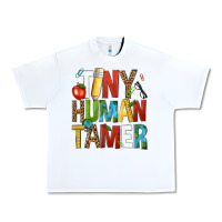 White tiny human tamer Urban Heavy Tee - NancyCooperArtShop