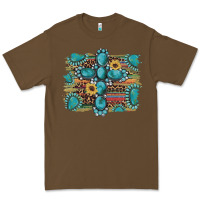 Cacao western gemstone cross sunflowers serape leopard glitter Premium Tee - Artiststas