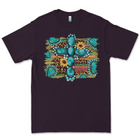 Plum western gemstone cross sunflowers serape leopard glitter Premium Tee - Artiststas