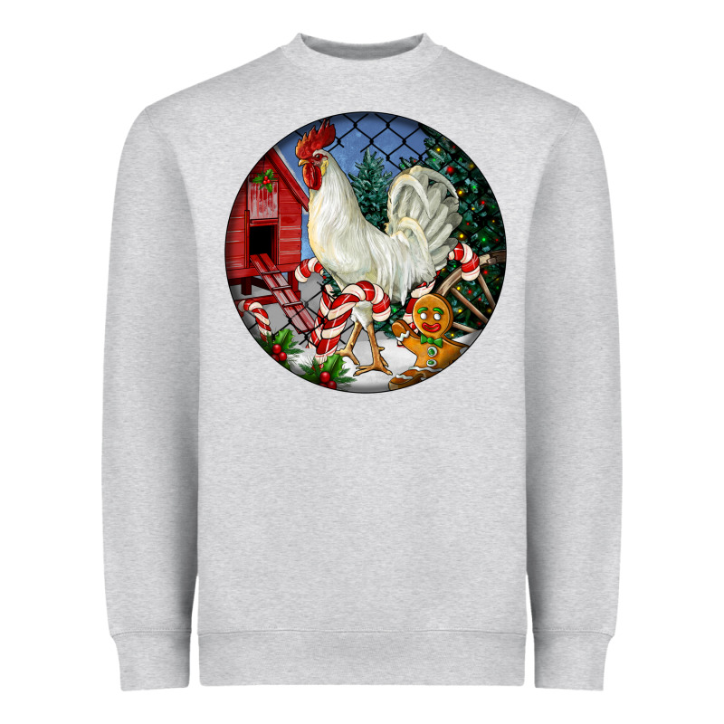 Leghorn Rooster Christmas Ornament Heavyweight Sweatshirt by LillyAllenDesigns | Teevron