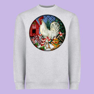 Leghorn Rooster Christmas Ornament Heavyweight Sweatshirt Designed By Lillyallendesigns