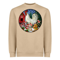 Mushroom leghorn rooster christmas ornament Heavyweight Sweatshirt - LillyAllenDesigns