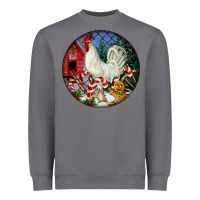 Storm leghorn rooster christmas ornament Heavyweight Sweatshirt - LillyAllenDesigns