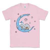 Bubblegum Pink snowman and moon Classic Tee - MaliasSmallBusiness