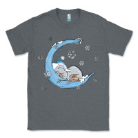Charcoal Heather snowman and moon Classic Tee - MaliasSmallBusiness