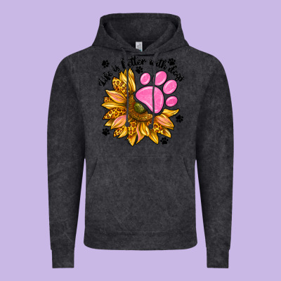 Life Is Better With Dogs Vintage Hoodie Designed By Nancycooperartshop