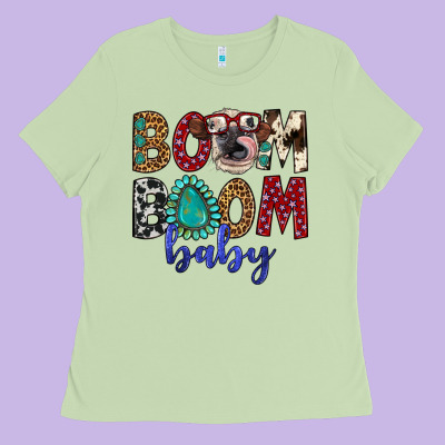 Boom Boom Baby Ladies Tee Designed By Artiststas