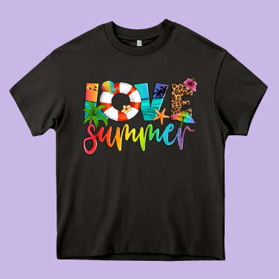 Love Summer Heavy Core Tee Designed By Artiststas