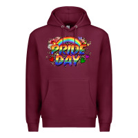 Burgundy Pride day Premium Hoodie - CowGirlArtShop