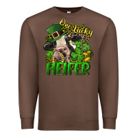 Chestnut One lucky Heifer Premium Sweatshirt - CowGirlArtShop